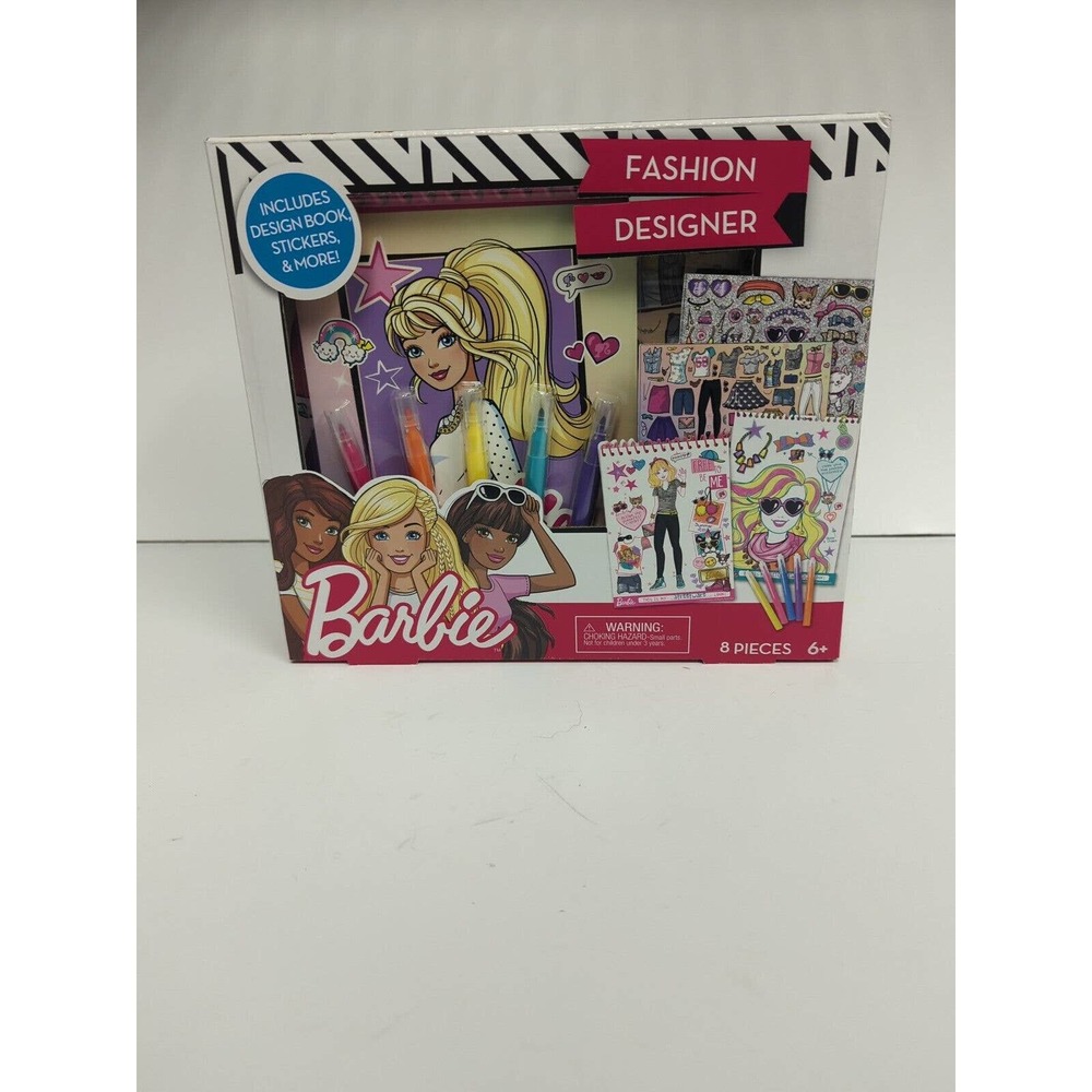 Barbie Fashion Designer Design Book Stickers Markers Set New
